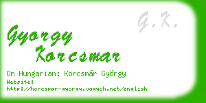 gyorgy korcsmar business card