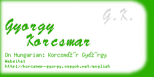 gyorgy korcsmar business card